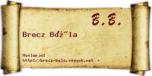 Brecz Béla névjegykártya